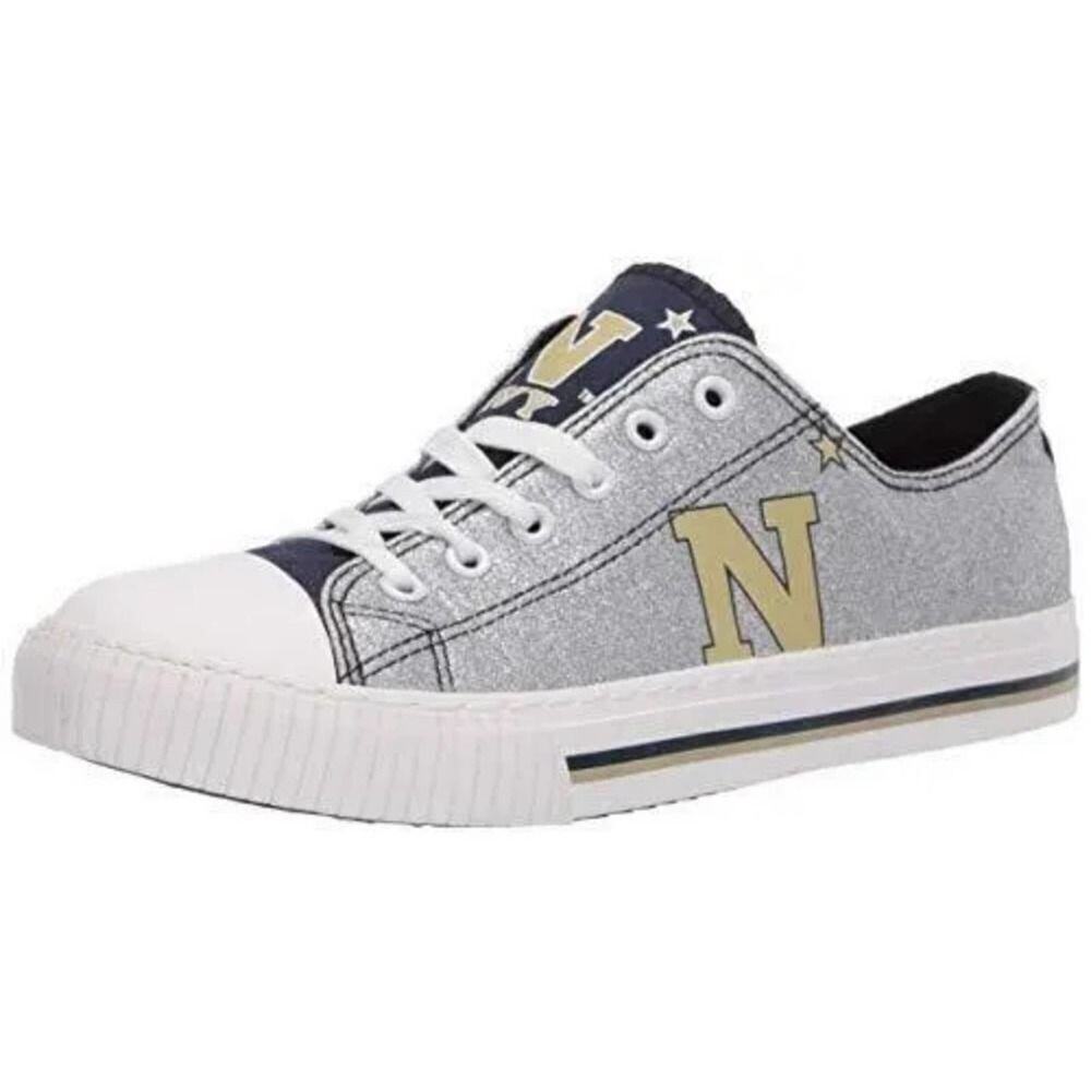 FOCO NCAA Navy Midshipmen Glitter Low Top Sneakers
